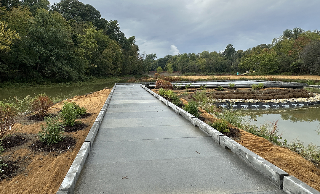 View of the new boardwalk at Sharon Lake