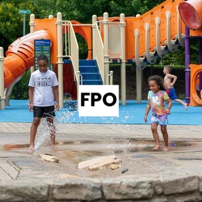 children on wet playground