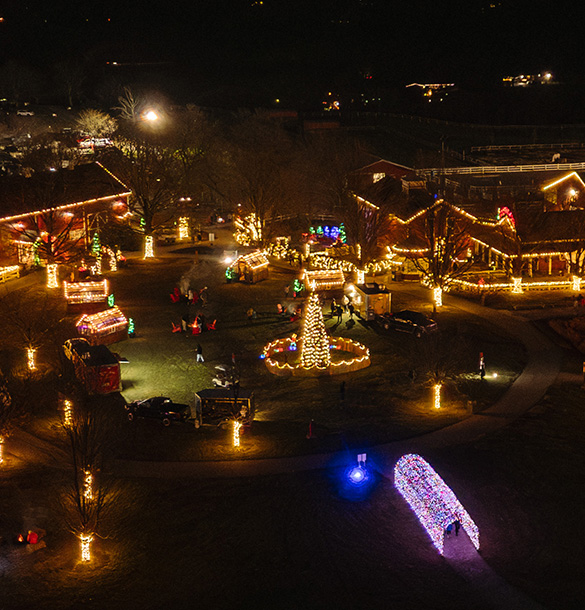 Drone view of Holidays on the Farm